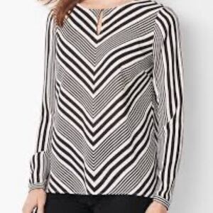 Talbots Black and White Graphic Long Sleeve Blouse size 3X NWOT